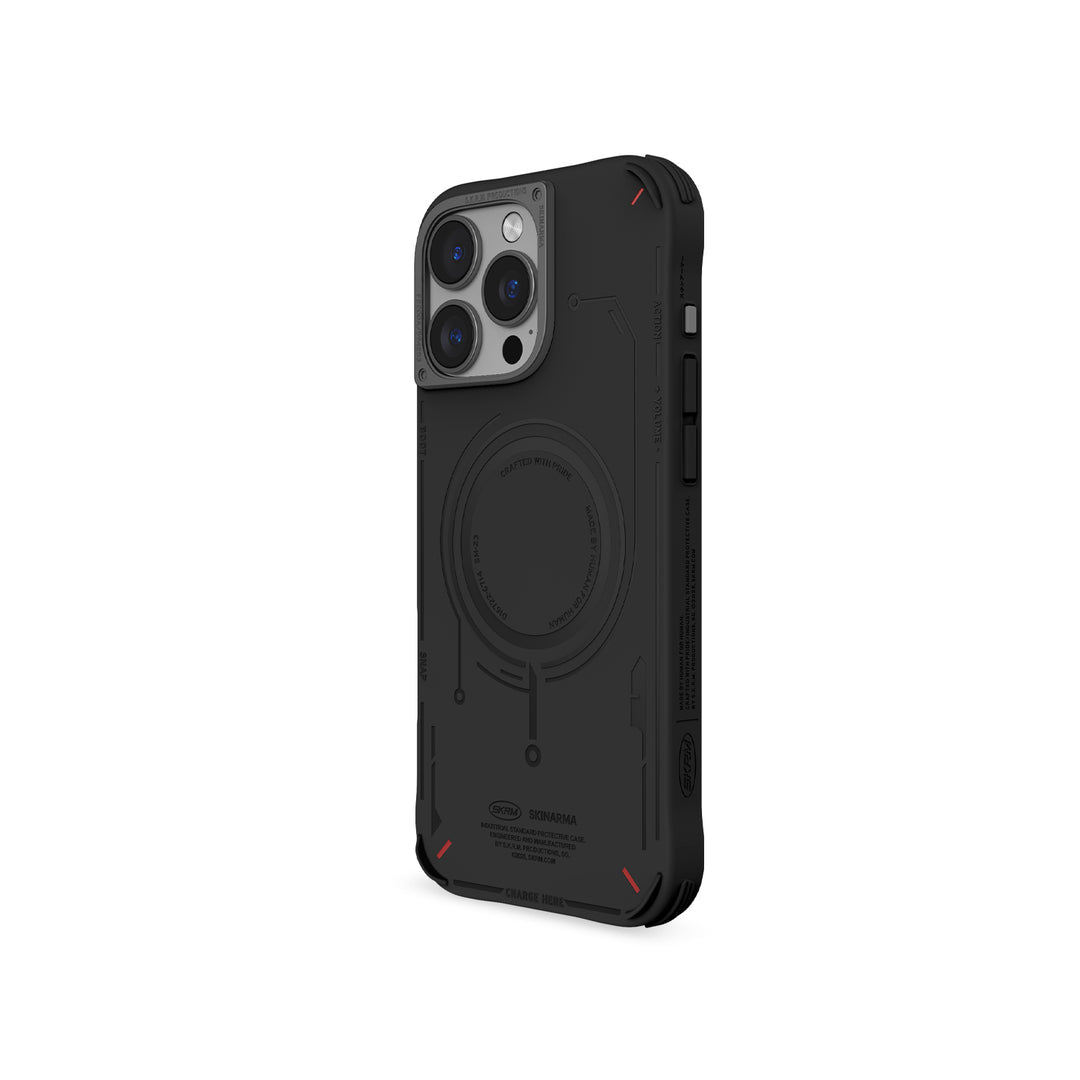 كڤر حماية Mecha لهاتف iPhone 16 Pro متوافق مع Mag-Charge من SkinArma | أسود كڤر حماية Mecha لهاتف iPhone 16 Pro متوافق مع Mag-Charge من SkinArma | أسود